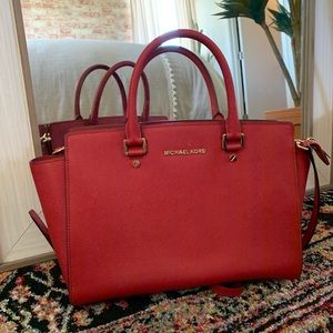 Red Michael Kors Purse